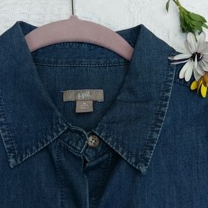 J. Jill Dark Chambray/Denim Tunic Top M